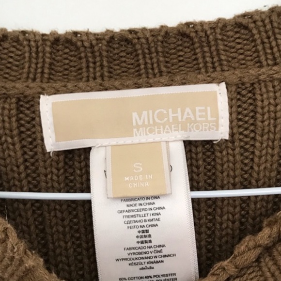 🧡 Michael Kors Beige Cable Knit Sweater- S 🧡 - Picture 2 of 3